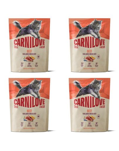 CARNILOVE True Fresh Adult Large mit Rind für große Katzenrassen getreidefrei 4x400 g