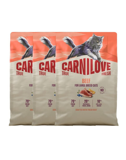 CARNILOVE True Fresh Adult Large mit Rind für große Katzenrassen getreidefrei 3x2 kg