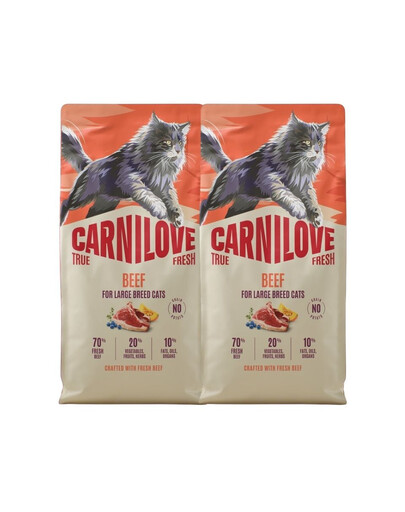 CARNILOVE True Fresh Adult Large mit Rind für große Katzenrassen getreidefrei 2x6 kg