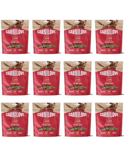 CARNILOVE Crunchy Snack mit Lamm und Cranberries für adulte Hunde knusprig getreidefrei 12x200g