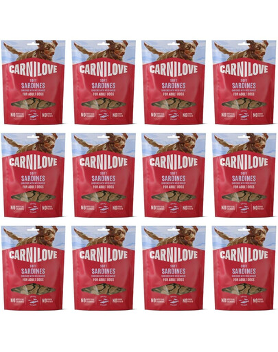 CARNILOVE weiche Snacks mit Sardinen für adulte Hunde getreidefrei 12x200g