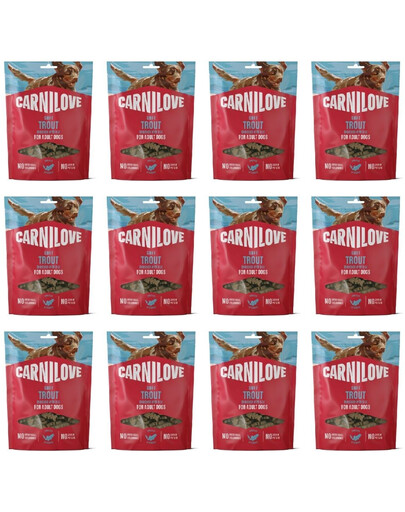 CARNILOVE Dog Soft Snack Trout 12x200g miękkie przysmaki z pstrągiem dla dorosłych psów