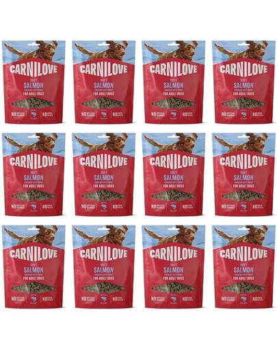 CARNILOVE Dog Soft Snack Salmon Small Bite 12x200g miękkie przysmaki z łososiem dla dorosłych psów
