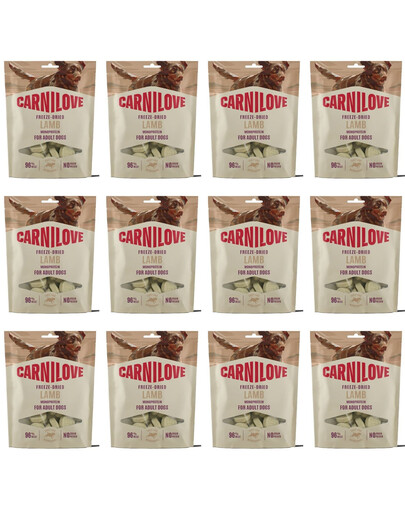 CARNILOVE Dog Freeze Dried Lamb 12x60g liofilizowane przysmaki z jagnięciną dla psów