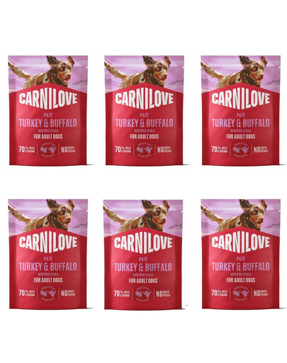 CARNILOVE Nassfutter mit Truthahn und Büffel für adulte Hunde getreidefrei 6x300g