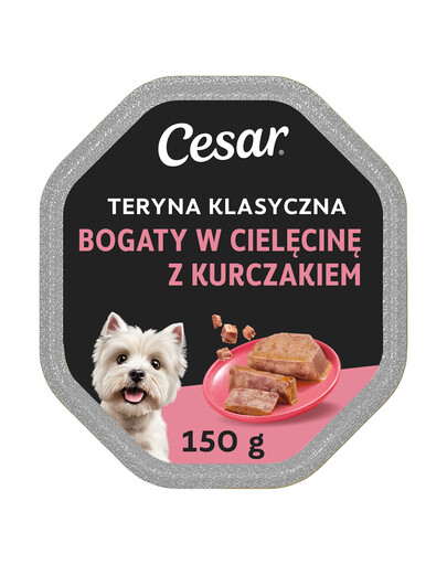 tacka 150 g  mokra karma pełnoporcjowa dla dorosłych psów teryna z delikatną cielęciną i drobiem