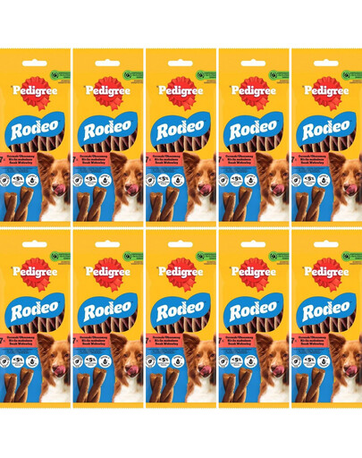 PEDIGREE Rodeo 10x 122 g przysmak z wołowiną dla psów
