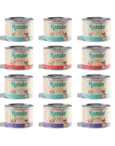 KATIDO Adult Cat Superpremium Mix Smaków 12 x 200g mokra karma dla kota