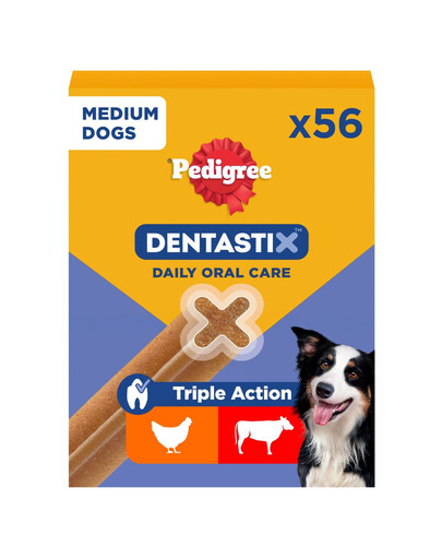 DentaStix (średnie rasy) przysmak dentystyczny dla psów 56 szt. - 8x180g