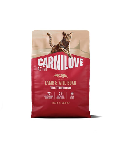 CARNILOVE Active Sterilised Trockenfutter Lamm und Wildschwein für sterilisierten Katzen 2 kg