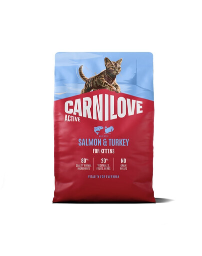 CARNILOVE Active Trockenfutter mit Lachs und Pute für Kätzchen aller Rassen getreidefrei 2 kg