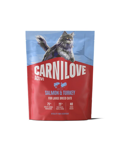 CARNILOVE Active Cat Salmon and Turkey Adult Large Lachs und Truthahn für große Katzenrassen 400g