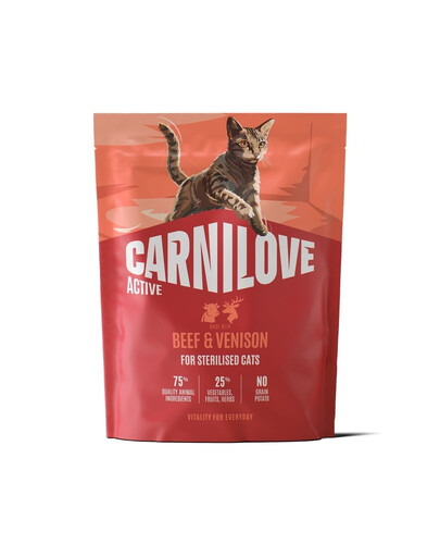 CARNILOVE Active Sterilised Trockenfutter Rind und Wild für sterilisierten Katzen 400g