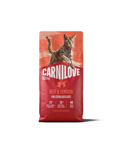 CARNILOVE Active Sterilised Trockenfutter Rind und Wild für sterilisierten Katzen 6 kg