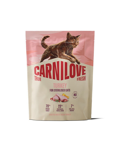 CARNILOVE True Fresh Trockenfutter mit Pute für kastrierte Katzen getreidefrei 400g