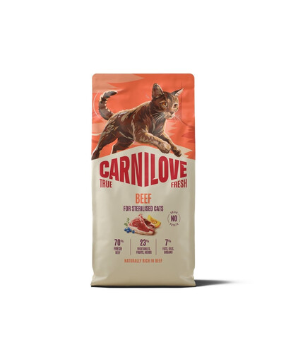 CARNILOVE True Fresh Sterilised Trockenfutter mit Rind für kastrierte Katzen getreidefrei 6 kg