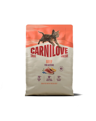 CARNILOVE True Fresh Kitten Trockenfutter mit Rind für Kätzchen aller Rassen getreidefrei 2 kg
