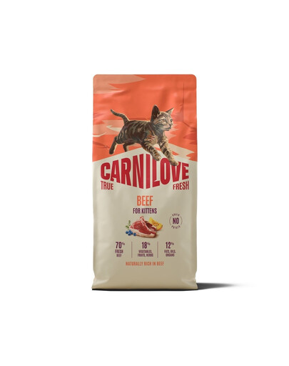 CARNILOVE True Fresh Kitten Trockenfutter mit Rind für Kätzchen aller Rassen getreidefrei 6 kg
