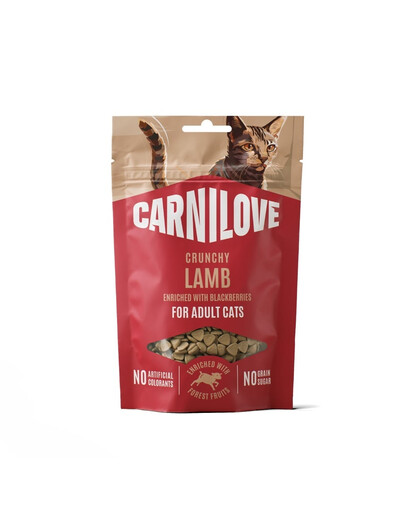 CARNILOVE Crunchy Snack Cat Lamb 50 g z jagnięciną i jeżynami, chrupiący przysmak dla kotów