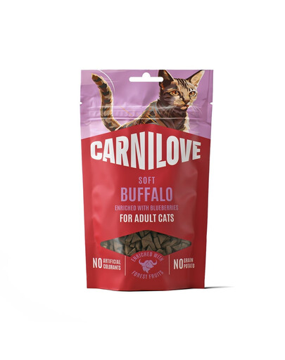 CARNILOVE Soft Snack Cat Buffalo 50 g z bawołem i jagodami, miękkie przysmaki dla kotów