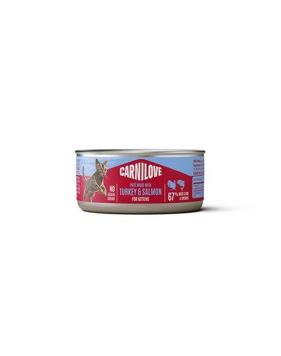CARNILOVE Cat Can Paté Turkey and Salmon for Kittens 100 g z indykiem i łososiem, pasztet dla kociąt