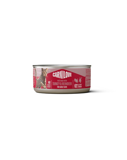 CARNILOVE Cat Can Paté Turkey and Reindeer 100 g z indykiem i reniferem, pasztet dla kotów