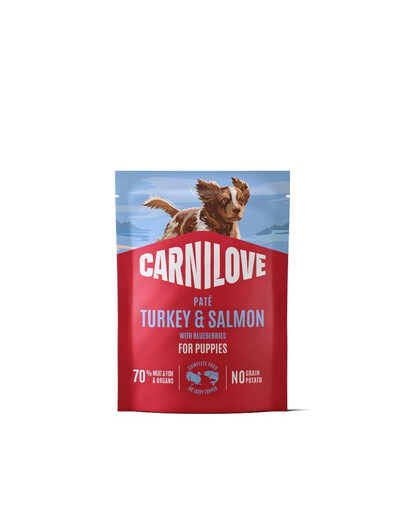 CARNILOVE Nassfutter Pastete mit Pute und Lachs für Welpen getreidefrei 300g