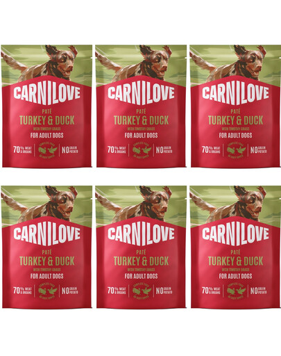 CARNILOVE Nassfutter Pastete mit Truthahn und Ente für adulte Hunde getreidefrei 6x300g