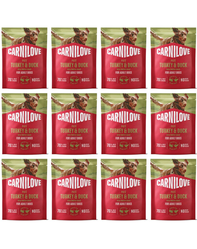 CARNILOVE Nassfutter Pastete mit Truthahn und Ente für adulte Hunde getreidefrei 12x300g
