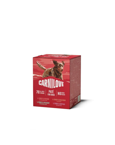 CARNILOVE Nassfutter Mix Geschmacks mit Truthahn für adulte Hunde 4x300g