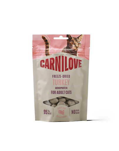 CARNILOVE gefriergetrocknete Snacks mit Truthahn für Katzen getreidefrei 40g