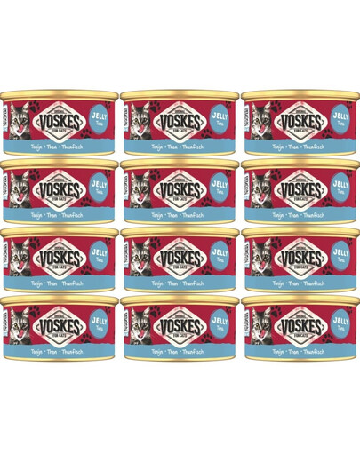 VOSKES Nassfutter mit Thunfisch in Gelee für Katzen 12x85 g