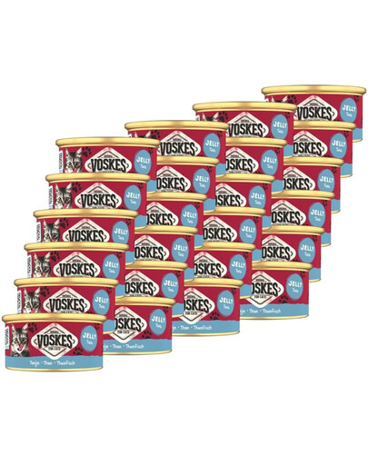 VOSKES Nassfutter mit Thunfisch in Gelee für Katzen 24x85 g