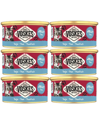 VOSKES Nassfutter mit Thunfisch in Gelee für Katzen 6x85 g
