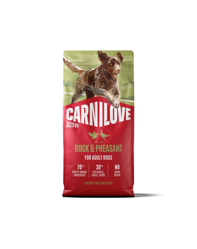 CARNILOVE Active Trockenfutter Ente und Fasan für adulte Hunde getreidefrei 12 kg