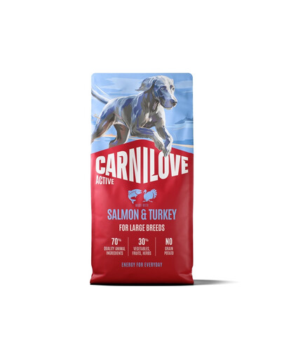 CARNILOVE Active Adult Large Breeds mit Lachs und Pute für adulte Hunde großer Rassen getreidefrei 12 kg