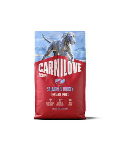 CARNILOVE Active Adult Large Breeds mit Lachs und Pute für adulte Hunde großer Rassen getreidefrei 4 kg