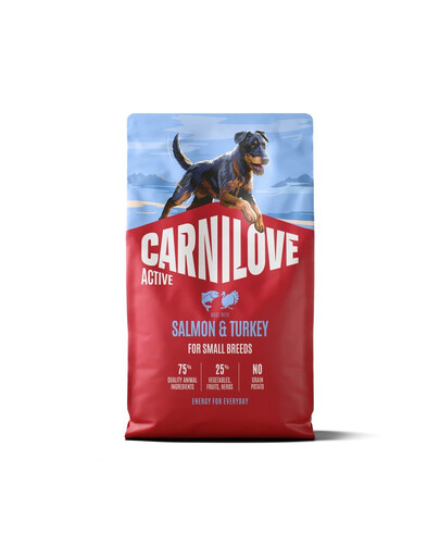 CARNILOVE Active Adult Small Breeds Trockenfutter Lachs und Pute für adulte Hunde kleiner Rassen getreidefrei 4 kg