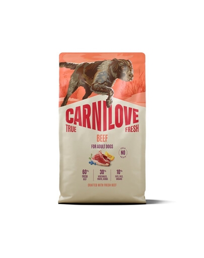 CARNILOVE True Fresh Trockenfutter mit Rind für adulte Hunde getreidefrei 4 kg