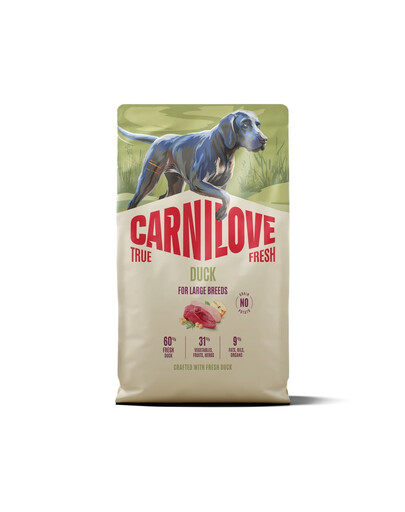 CARNILOVE True Fresh Duck Junior Large Trockenfutter mit Ente für Junioren großer Rassen getreidefrei 4 kg