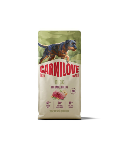 CARNILOVE True Fresh Dog Duck Adult Small Breeds 1,5 kg sucha karma ze świeżą kaczką dla dorosłych psów małych ras