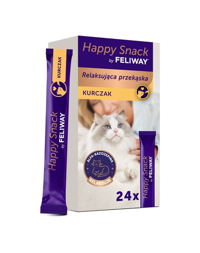 FELIWAY Happy Snack Chicken 24x15 g z kurczakiem, relaksująca przekąska dla wszystkich kotów