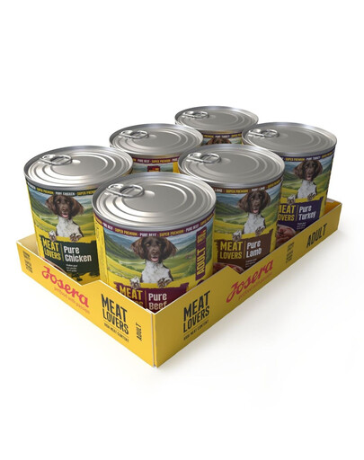 JOSERA Meat Lovers Pure Multipack 6x800 g wołowina, kurczak, jagnięcina i indyk, mokra karma dla psów