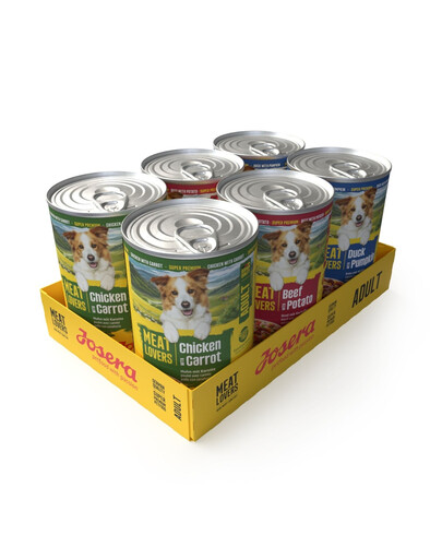 JOSERA Meat Lovers Menu Multipack 6x400 g wołowina, kurczak i kaczka, mokra karma dla psów