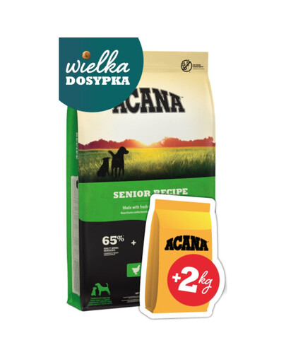 ACANA Senior Dog 11.4 kg + ACANA Adult Small Breed Dog 2 kg GRATIS sucha karma dla psa