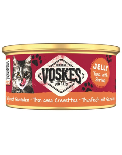 VOSKES Jelly Tuna with Shrimp 85 g tuńczyk z krewetką w galaretce, karma uzupełniająca dla kota