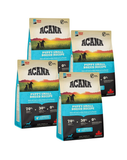 ACANA Puppy Small Breed mit Huhn getreidefreies Welpenfutter für kleine Rassen 4x2 kg