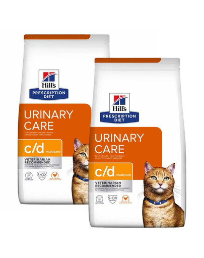 HILL'S Prescription Diet Feline c/d Multicare Chicken 2x12 kg dla kotów z wrażliwym układem moczowym