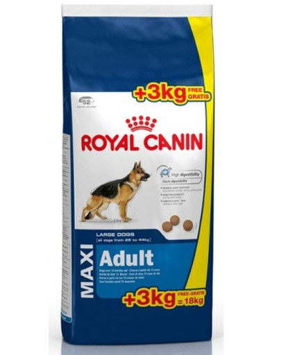 ROYAL CANIN MAXI Adult Trockenfutter für große Hunde 15 kg + 3 kg FREE