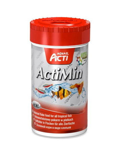 AQUAEL Premium Mischung aus Flockenfutter Acti actimin 250 ml